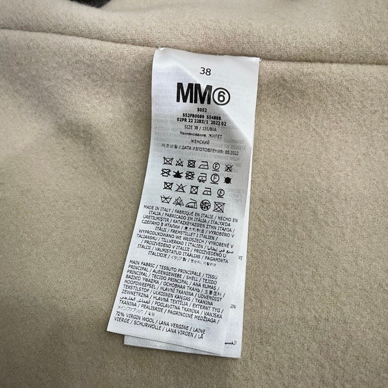 MM6 Maison Margiela 22AW バージンウールカシミヤフェルトフックボタンベスト ノースリーブ ジャケット ブルゾン トップス アウター カシミア 未使用タグ付き エムエムシックス メゾンマルジェラ レディース