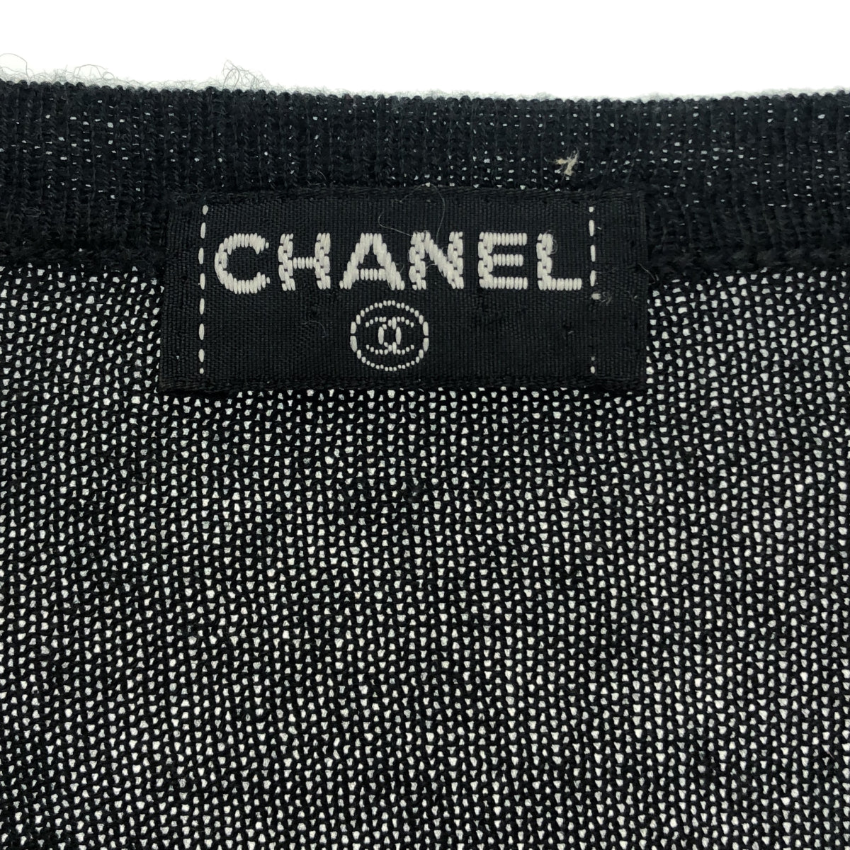 CHANEL CHANEL シルク切替ニットカーディガン