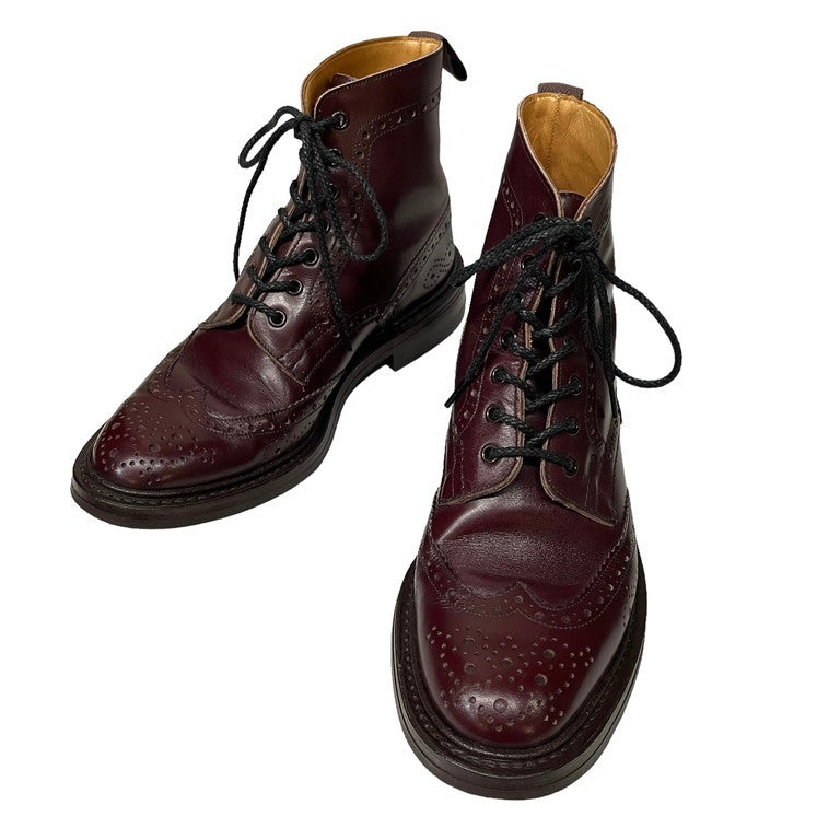 Tricker's FOR Paul Smith M6178 Country Boots ウイングチップダブルヒールブーツ UK7.5