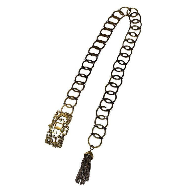 DOLCE&GABBANA 彫金ロゴバックルリングフックタッセルベルト D&G Archive フリーサイズ 服飾雑貨 小物 ドルチェアンドガッバーナ メンズ レディース ユニセックス