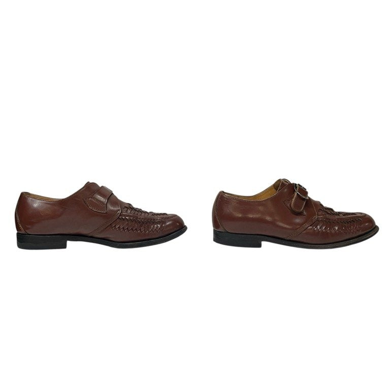 COMME des GARCONS HOMME レザーイントレチャートモンクストラップシューズ 編み込み 短靴 ブーツ Archive 80s 90s デカオム 靴 クツ コムデギャルソンオム メンズ