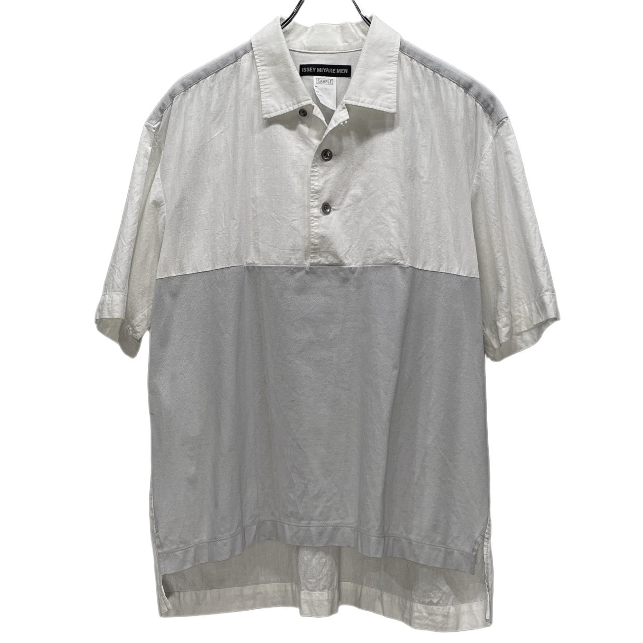 ISSEY MIYAKE MEN コットンガーゼ切替プルオーバーシャツ ブラウス トップス 半袖 イッセイミヤケ メン メンズ