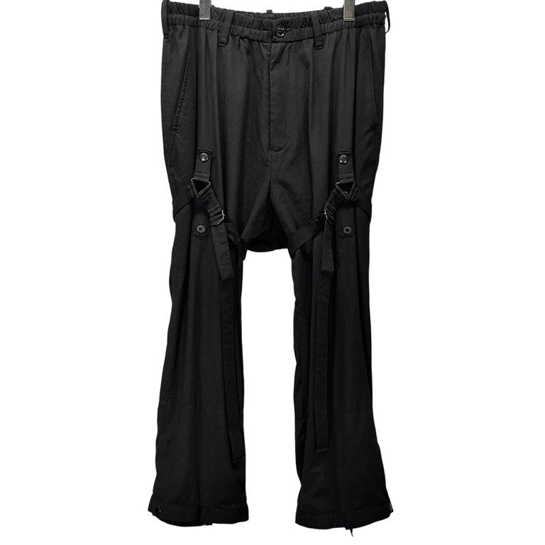 Yohji Yamamoto Pour Homme 16AW ウールギャバジン裾リブバンデージパンツ LOOK15 HR-P43-100 パラシュート ベルト ボトムス Archive ヨウジヤマモトプールオム メンズ