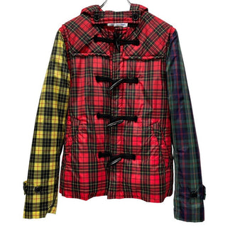 COMME des GARCONS SHIRT ナイロンタフタマルチカラータータンチェック切替トグル中綿ジャケット ブルゾン ダッフル コート アウター Archive コムデギャルソン シャツ メンズ