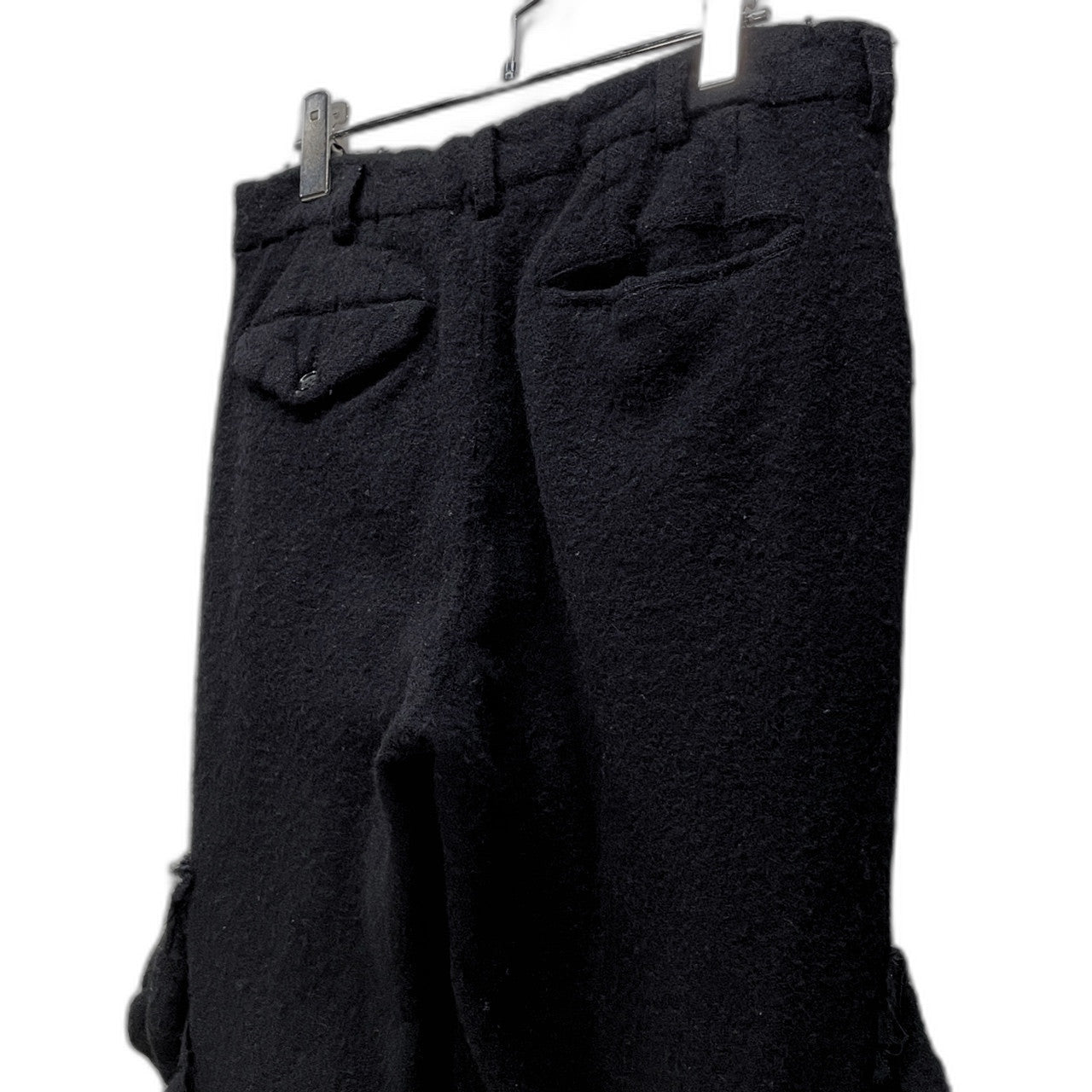 COMME des GARCONS 17AW 圧縮ウールサイド装飾テーパードパンツ ボトムス 縮絨 Archive シルエットの未来 The future of silhouette コムデギャルソン レディース