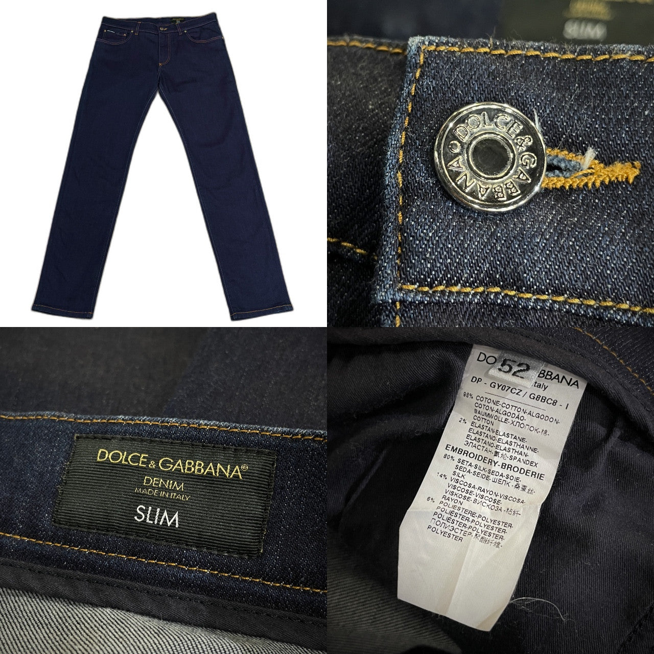 DOLCE&GABBANA 19AW ロゴ刺繍ワッペンバックポケットスリムフィットデニムパンツ ジーンズ SLIM ボトムス D&G ドルチェアンドガッバーナ メンズ