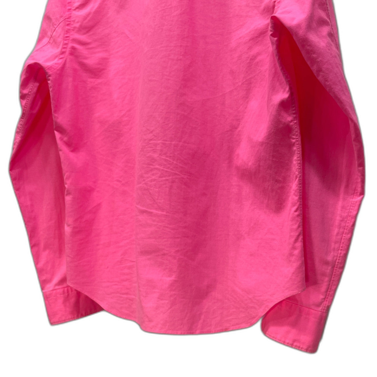 COMME des GARCONS HOMME PLUS 02SS 蛍光ピンクレギュラーカラージップアップコットンシャツ Archive トラッドの破壊 Destruction of the trad 蛍光期 ブラウス トップス コムデギャルソンオムプリュス メンズ