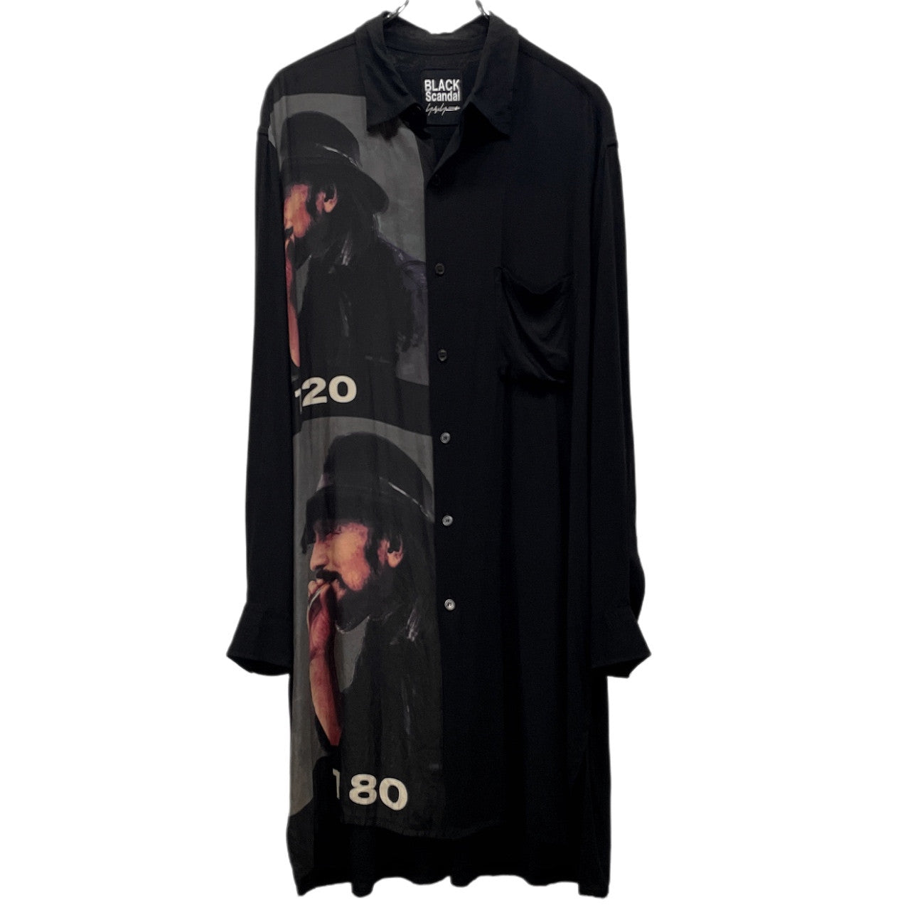 B Yohji Yamamoto 20SS 山本耀司プリントレーヨンロングシャツ ブラウス トップス NN-B87-822 定価77,0000円 Pour Homme ビー ヨウジヤマモト メンズ レディース ユニセックス