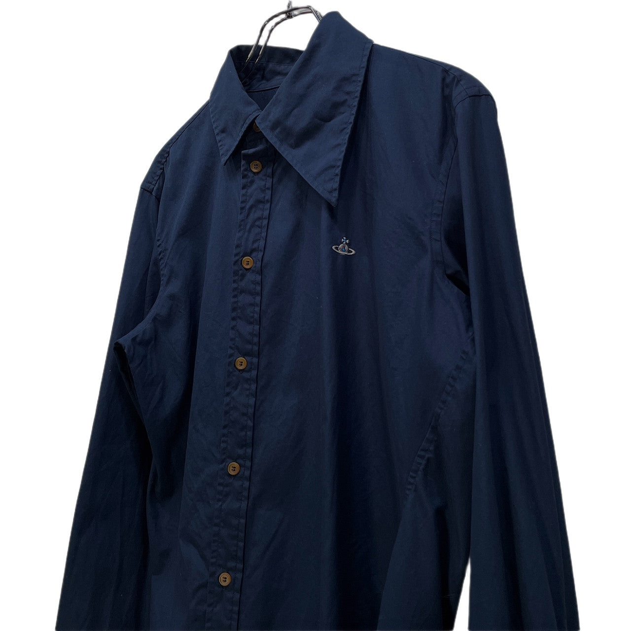Vivienne Westwood MAN 25AW コットンブロードオーブ刺繍アシンメトリーカラーシャツ ブラウス トップス 長袖 ヴィヴィアンウエストウッド マン メンズ