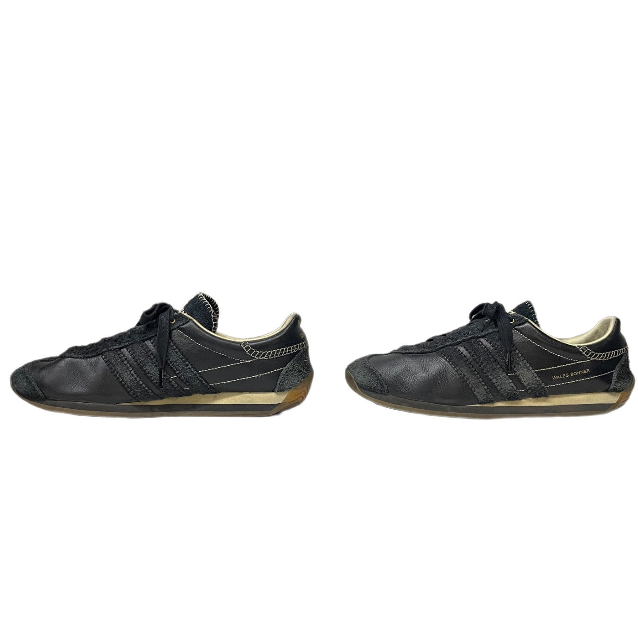 adidas × Wales Bonner 2023 WB COUNTRY GY1702 カントリー コアブラック レザー切替ローカットスニーカー シューズ 靴 クツ アディダス ウェールズボナー メンズ