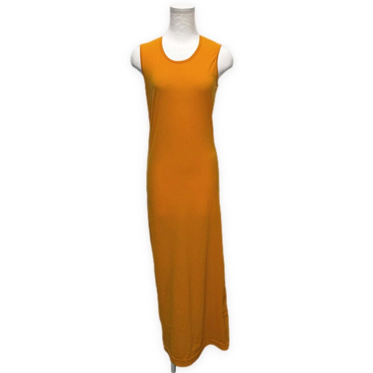 COMME des GARCONS 97SS オレンジポリエステル天竺ノースリーブロングワンピース ドレス カットソー Archive 90s Body Meets Dress, Dress Meets Body ボディミーツドレス ドレスミーツボディ コムデギャルソン レディース