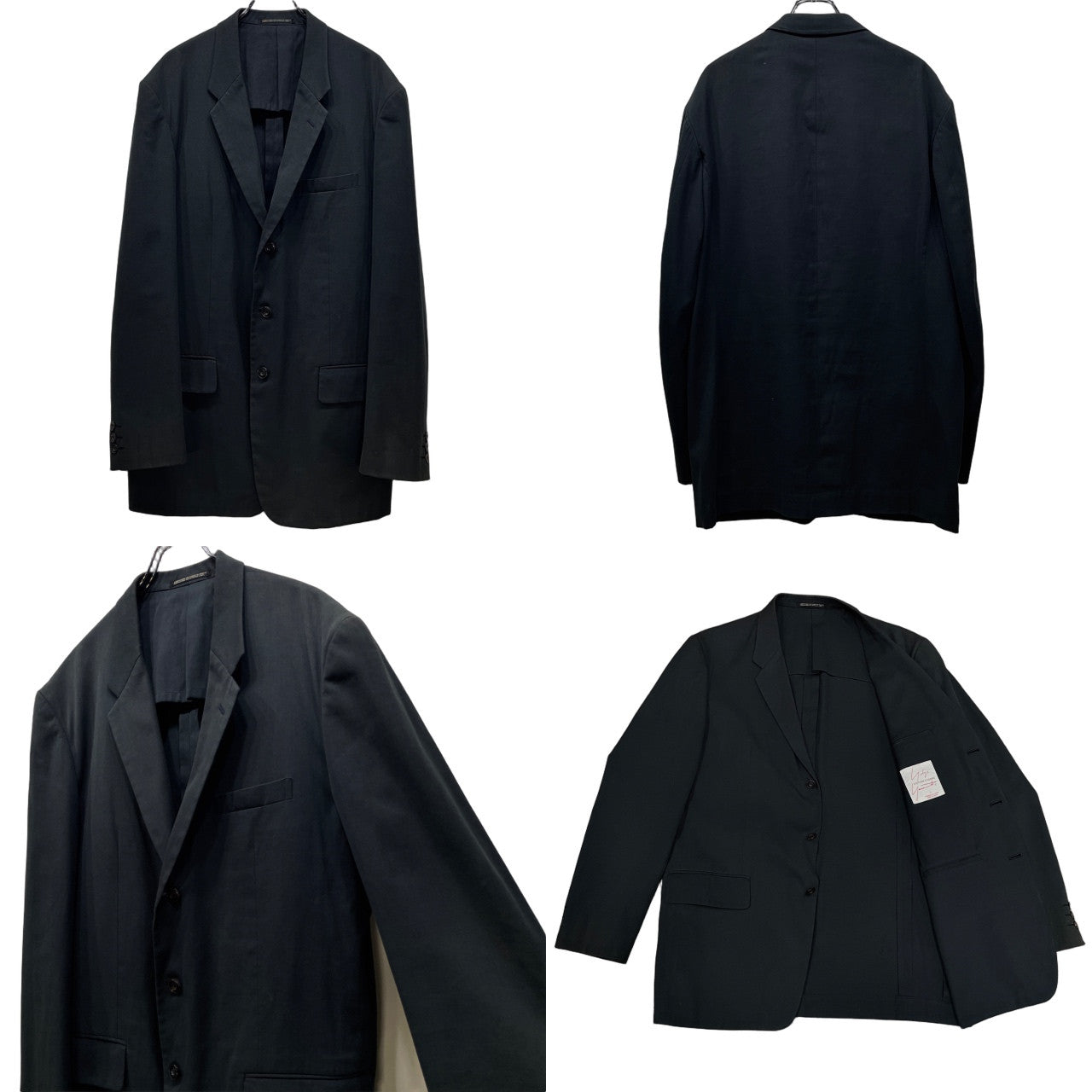 Yohji Yamamoto COSTUME D'HOMME コットン3ピースセットアップスーツ テーラードジャケット ベスト パンツ スラックス トラウザーズ Archive 90s アウター トップス ボトムス ヨウジヤマモト コスチュームドオム メンズ