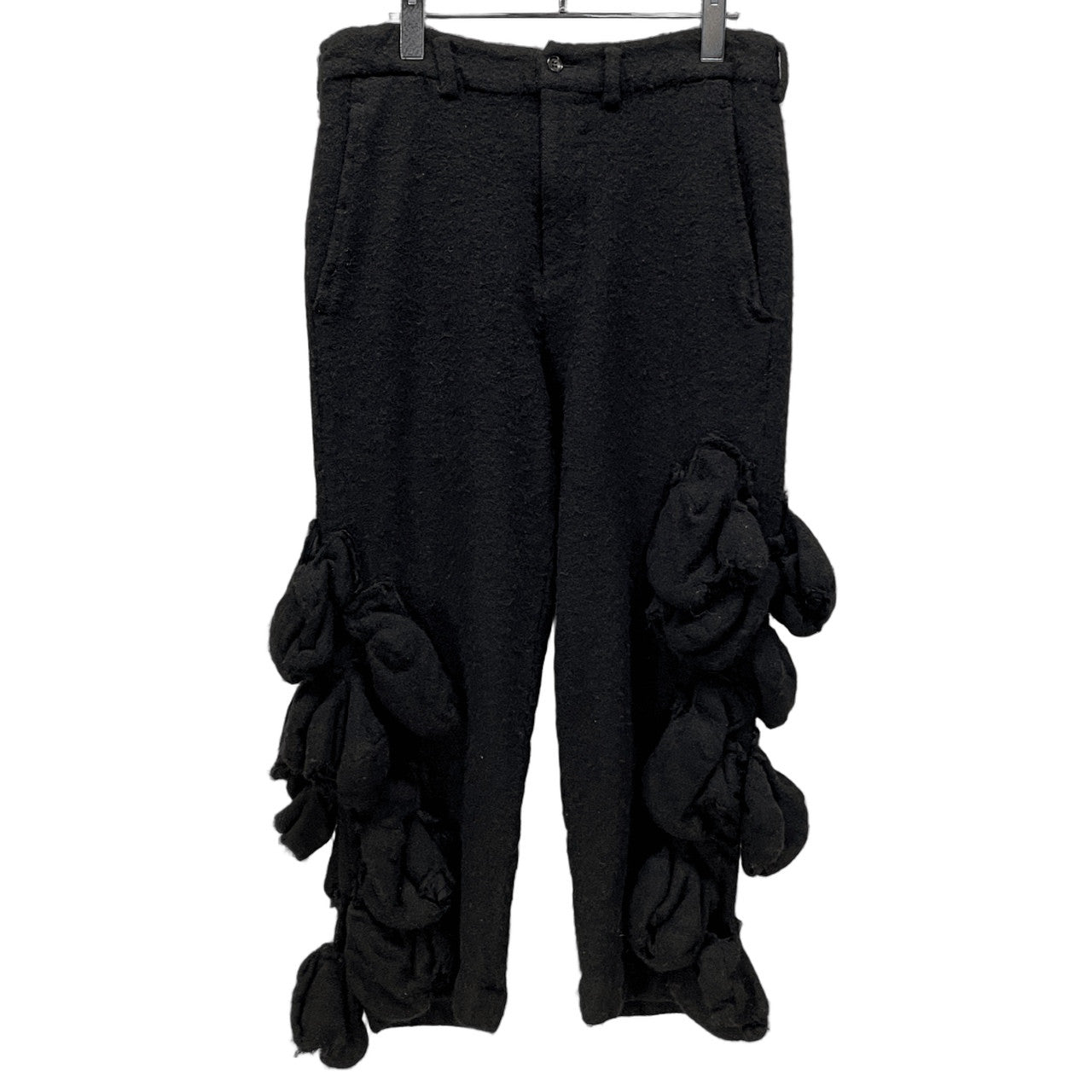 COMME des GARCONS 17AW 圧縮ウールサイド装飾テーパードパンツ ボトムス 縮絨 Archive シルエットの未来 The future of silhouette コムデギャルソン レディース