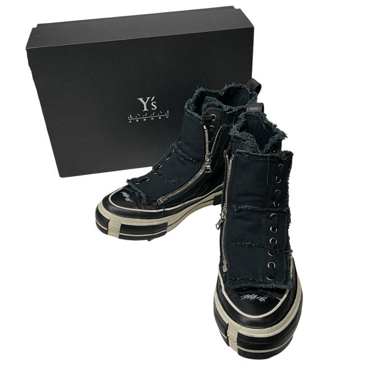 Y's × VESSEL 21AW HIGH-CUT SNEAKERS コットンキャンバスカットオフボリュームソール2WAYハイカットスニーカー シューズ ブーツ 靴 クツ Yohji Yamamoto ヨウジヤマモト ワイズ レディース ヴェセル