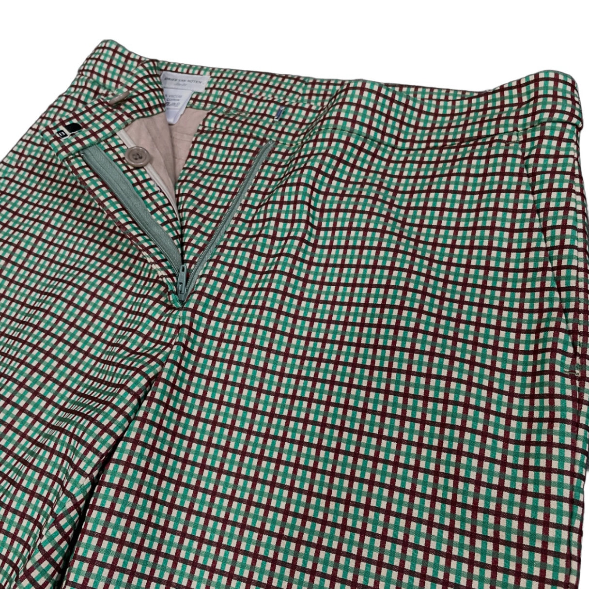 DRIES VAN NOTEN ストレッチコットンチェックテーパードパンツ Archive ボトムス ドリスヴァンノッテン レディース