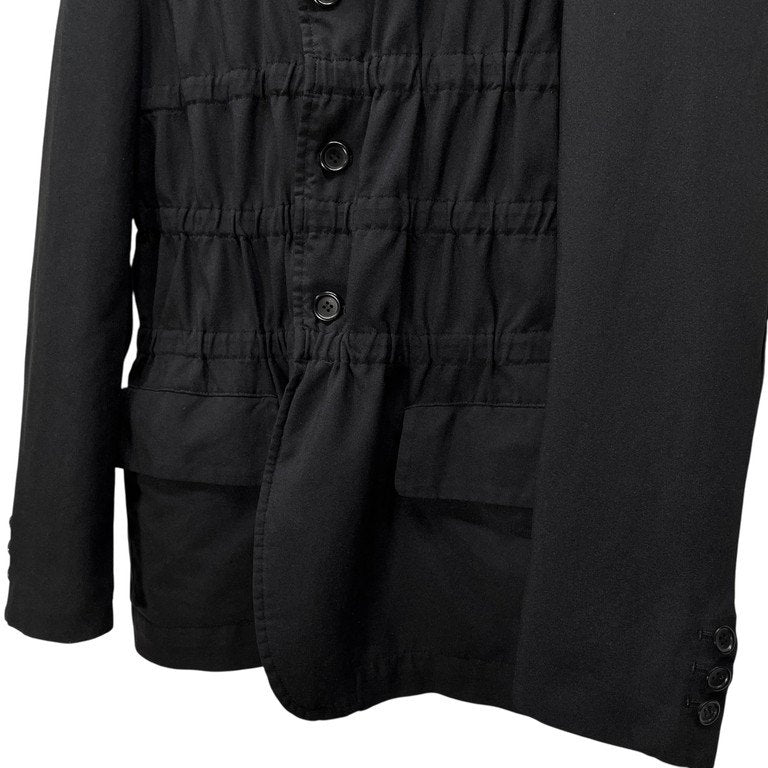 BLACK COMME des GARCONS 15SS テーピングパッカリングポリエステル3Bテーラードジャケット ブルゾン コート アウター ブラック コムデギャルソン メンズ レディース ユニセックス