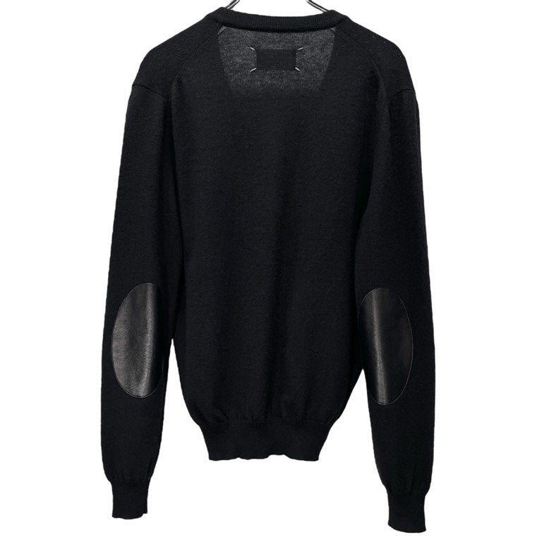 Maison Martin Margiela 14 08AW レザーエルボーパッチニットカーディガン Archive ここのえ セーター トップス メゾンマルタンマルジェラ メンズ
