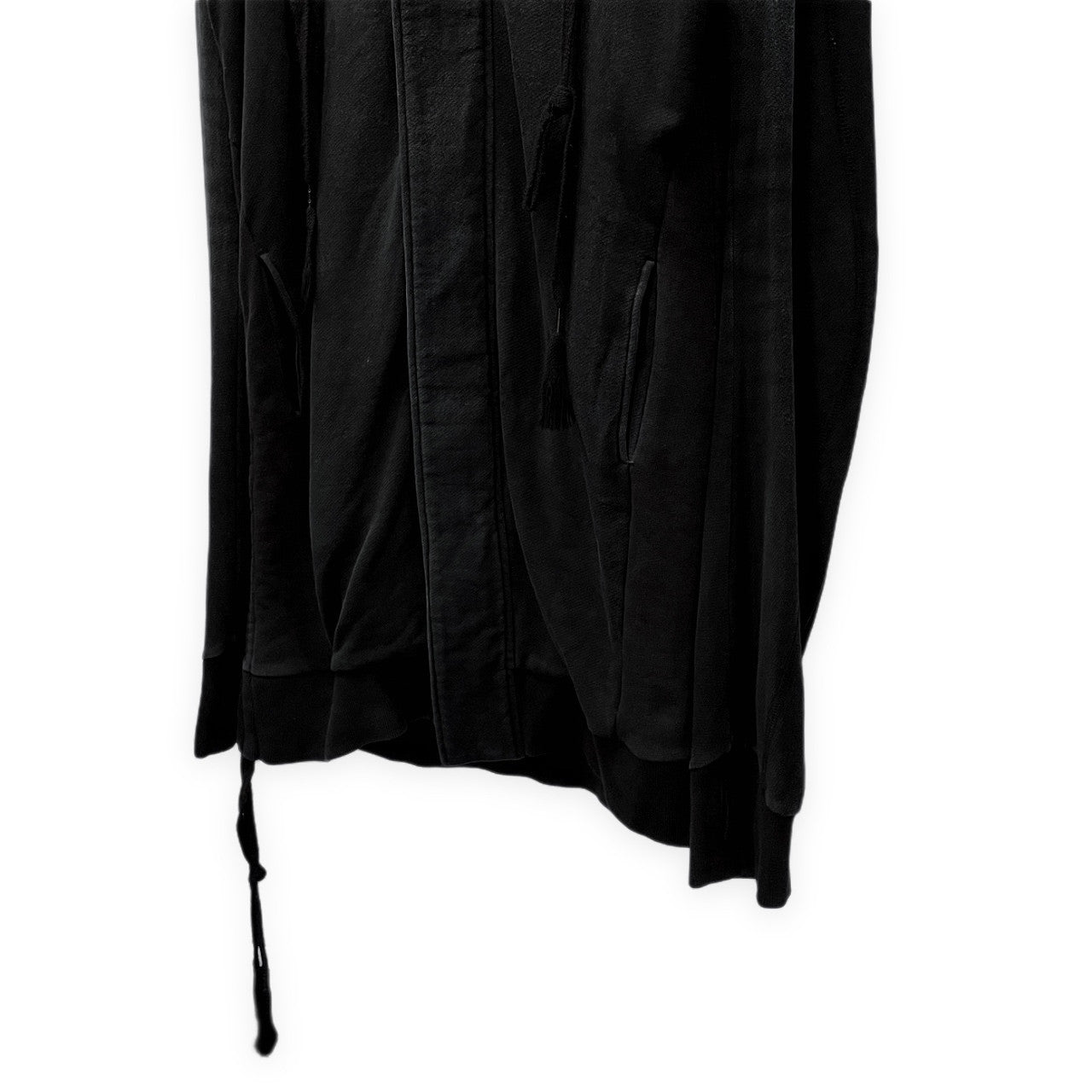 N/07 バックカットオフレイヤードサムホールリブスウェットロングパーカー フーディ 指貫 トップス アウター エヌゼロナナ メンズ