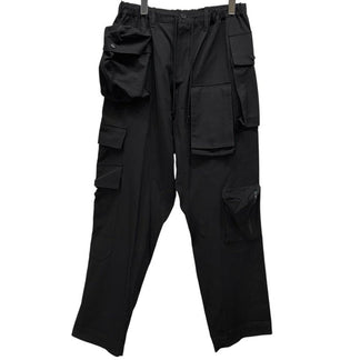 B Yohji Yamamoto 19SS コットンキャンバスマルチ立体ポケットイージーカーゴパンツ ウエストゴムシャーリング ボトムス ビー ヨウジヤマモト メンズ レディース ユニセックス
