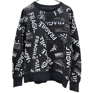 MM6 Maison Margiela 22SS FRAGILE総ロゴプリントスウェットシャツ トップス エムエムシックス メゾンマルジェラ レディース