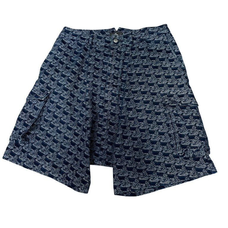 Vivienne Westwood MAN 21SS オーブ柄ジャカードデニムサルエルカーゴハーフパンツ ショート ショーツ ボトムス 総柄 ヴィヴィアンウエストウッド マン メンズ