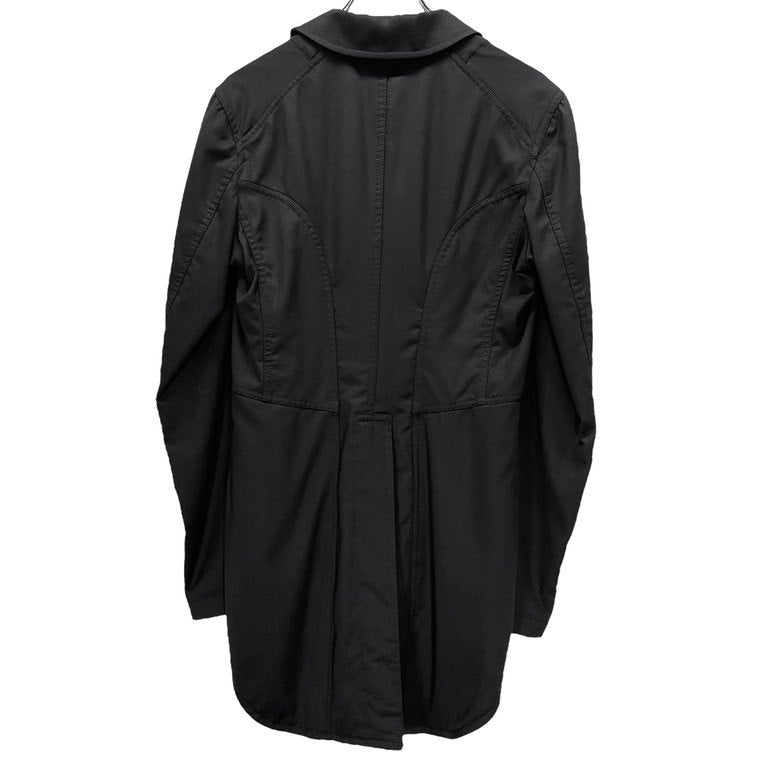 BLACK COMME des GARCONS ウールギャバジン燕尾2Bテーラードジャケット スタンドカラー スワロウテイル ブレザー コート アウター ブラック コムデギャルソン メンズ レディース ユニセックス