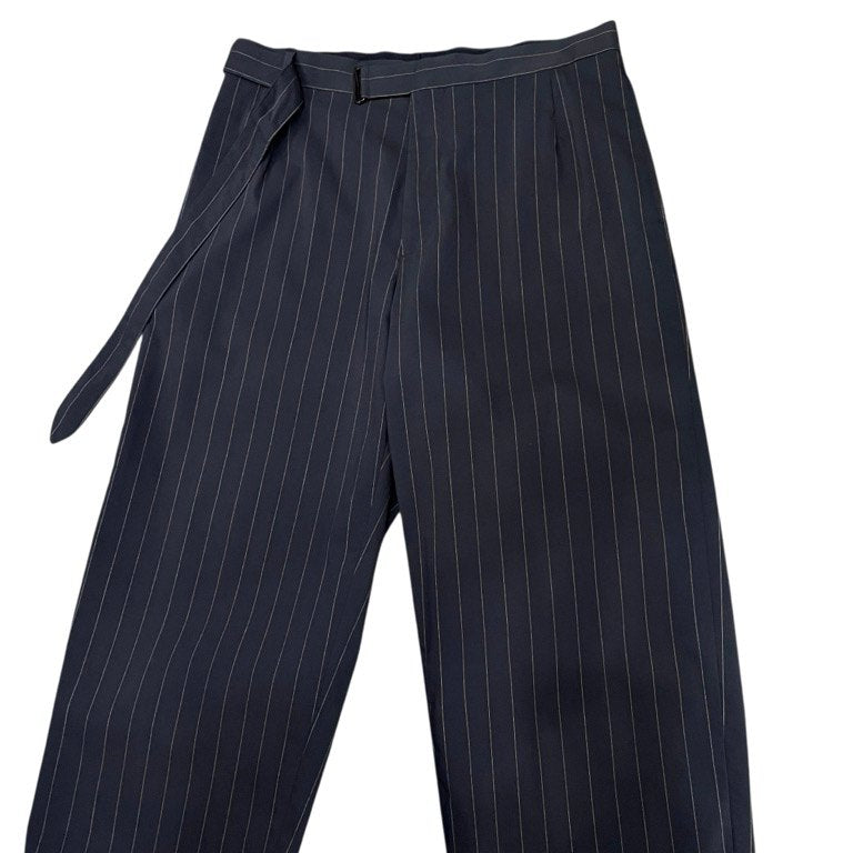 AURALEE 21SS FINX NYLON STRETCH WIDE SLACKS フィンクスコットンナイロンストレッチベルテッドストライプワイドスラックス ベルト パンツ ボトムス 定価39,600円 A21SP02FN オーラリー メンズ