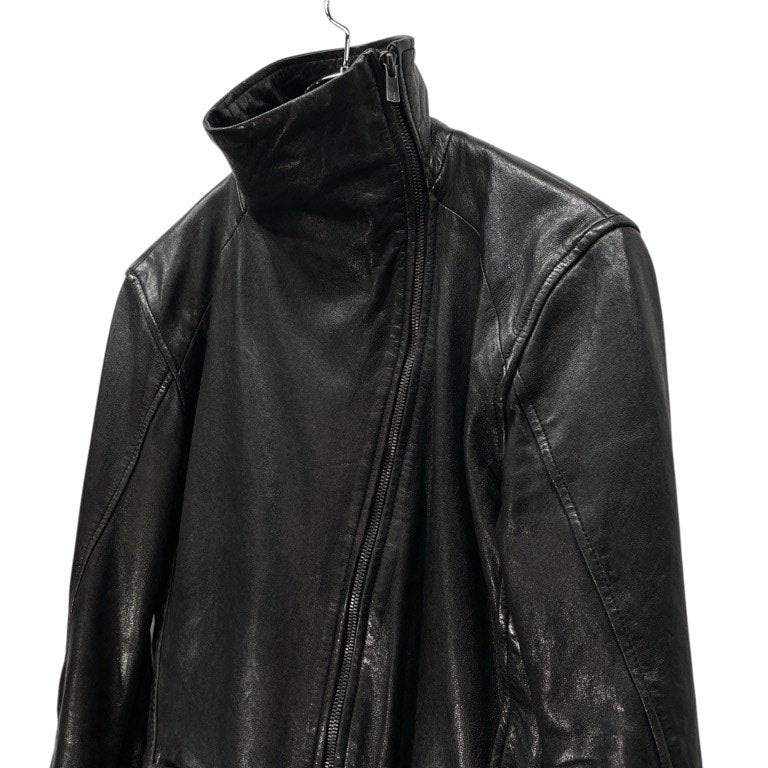 LEON LOUIS 16AW SMALL COLLAR LEATHER JACKET ハイネックラムレザージャケット ブルゾン コート アウター レオンルイス メンズ