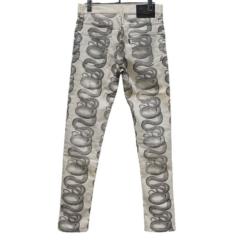 HYSTERIC GLAMOUR SNAKE LOOP スネークループプリントストレッチホワイトスキニーパンツ KINKY ウミヘビ Archive 28 ボトムス ヒステリックグラマー メンズ レディース ユニセックス