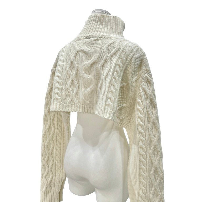 Y's TAKESHI KOSAKA ケーブル編みハイネックショートニットセーター フィッシャーマン トップス Yohji Yamamoto Femme ワイズ ヨウジヤマモトファム レディース