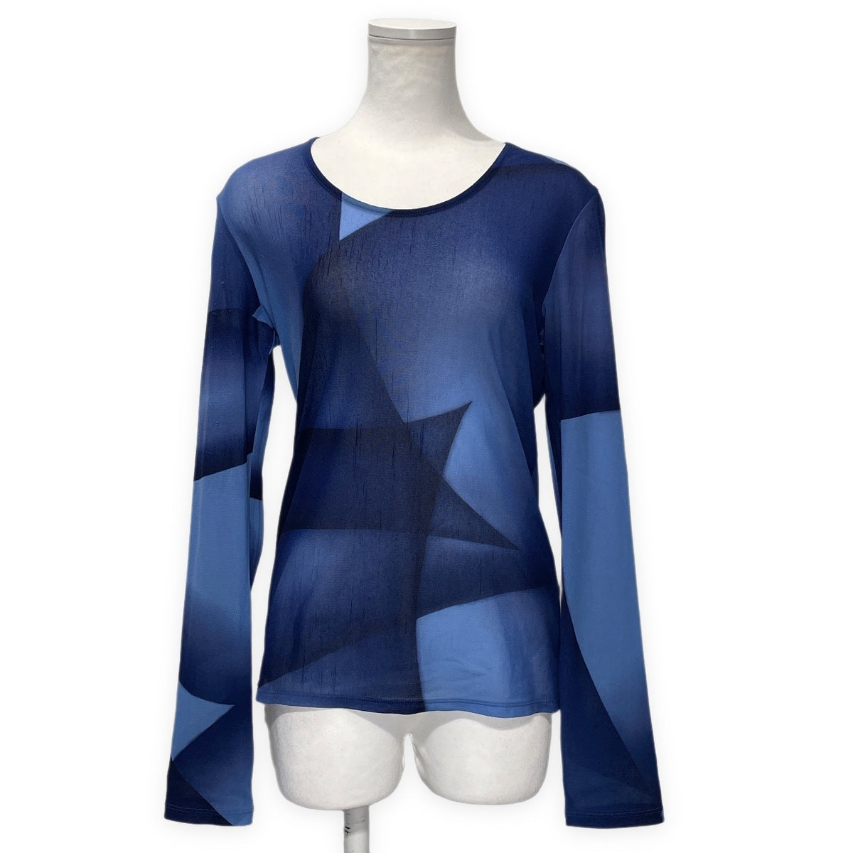 ISSEY MIYAKE 12SS シアートップス  カットソー Tシャツ シースルー プリント 長袖 イッセイミヤケ レディース