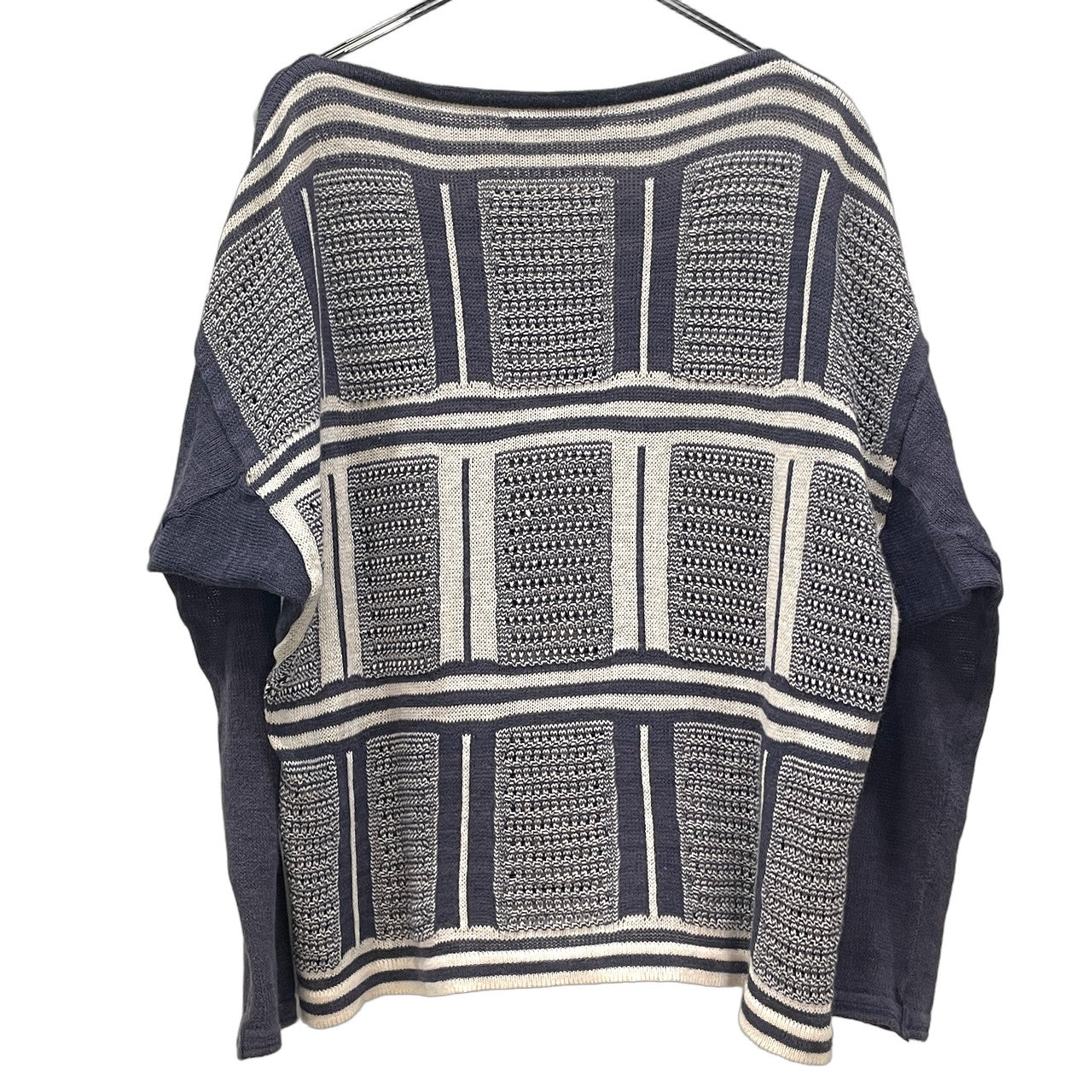 ISSEY MIYAKE MEN コットンリネン脇下マチ付スクエアシルエットニットセーター トップス Archive 80s 筆タグ 本人期 ドルマン イッセイミヤケメン メンズ