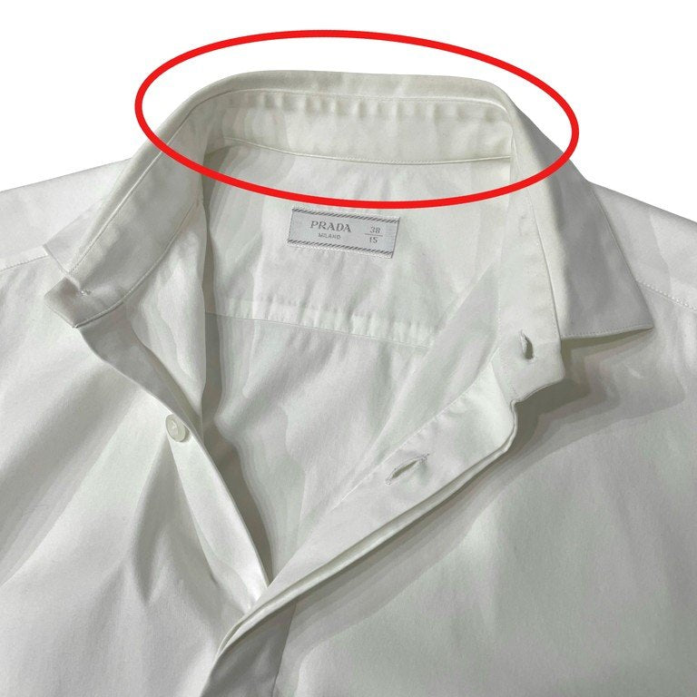PRADA ストレッチコットンフライフロントプレーンシャツ ブラウス トップス 比翼 プラダ メンズ