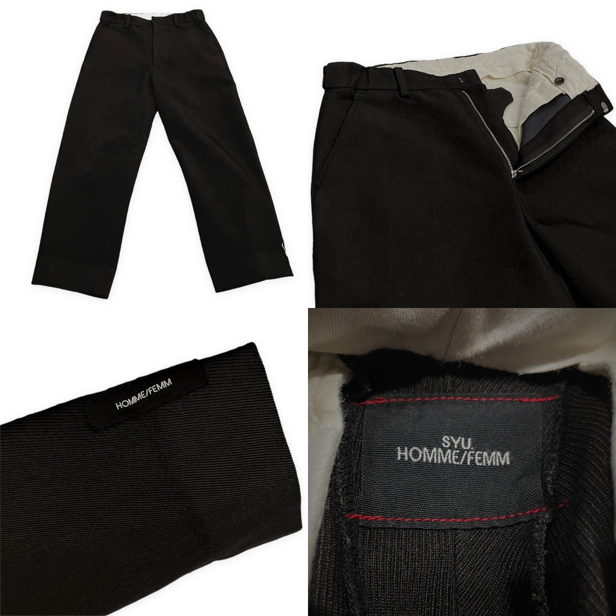 SYU.HOMME/FEMM 20AW Nu bontage pants スラックスボンテージパンツ バックアジャスター ベルト ボトムス H20aw-24 シュウ オム フェム メンズ