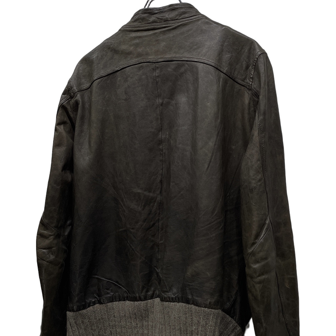 GIORGIO BRATO ラムレザーノーカラージップアップリブブルゾン ライダースジャケット コート アウター ジョルジオブラット メンズ