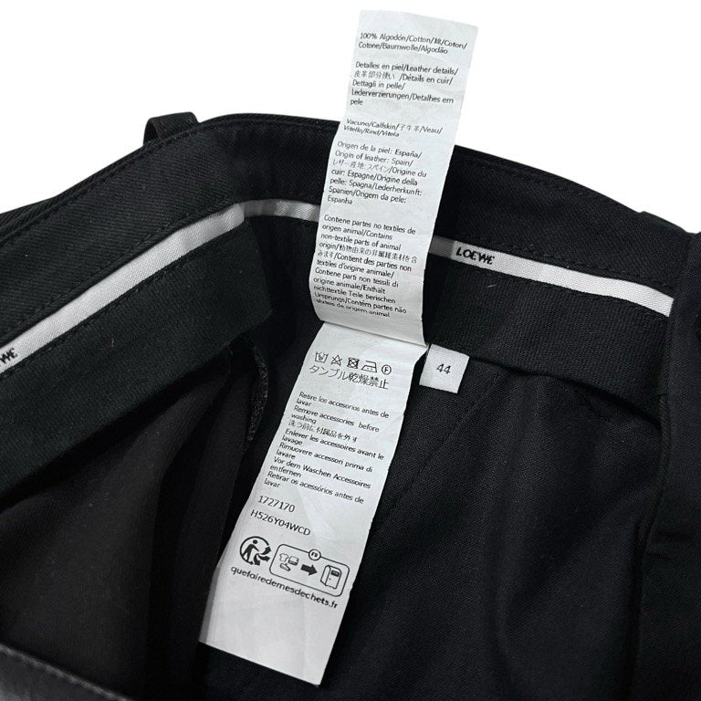 LOEWE Wide-Cut Belted Low-Crotch Trousers コットンギャバジンワイドカットロークロッチベルテッドパンツ サルエル トラウザーズ ペインター ボトムス スラックス ベルト ロエベ メンズ