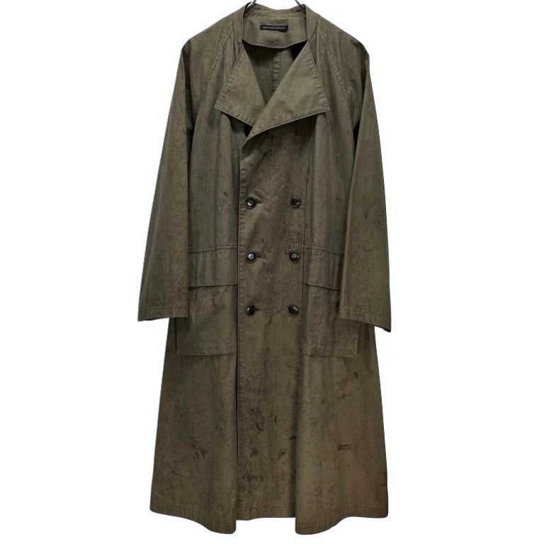 Y's コットンポプリン総柄プリントカラーレスミリタリーロングコート ジャケット ブルゾン アウター Yohji Yamamoto Femme ヨウジヤマモトファム ワイズ レディース