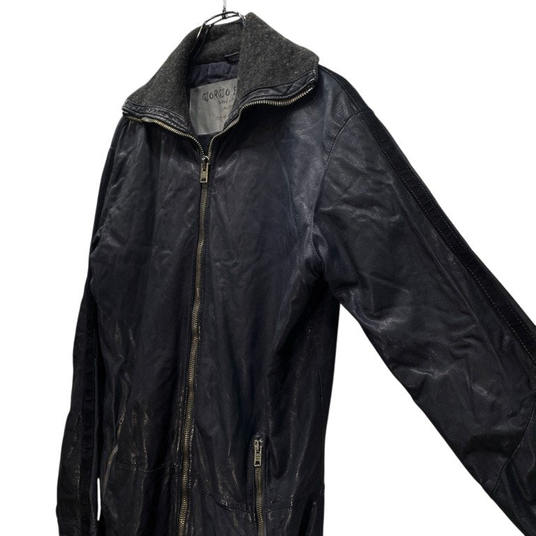 GIORGIO BRATO Limited edition Art.001 ITEM #4 ベビーラムレザー総シルクライニングジップアップレザーコート ジャケット ブルゾン アウター 限定 ジョルジオブラット メンズ
