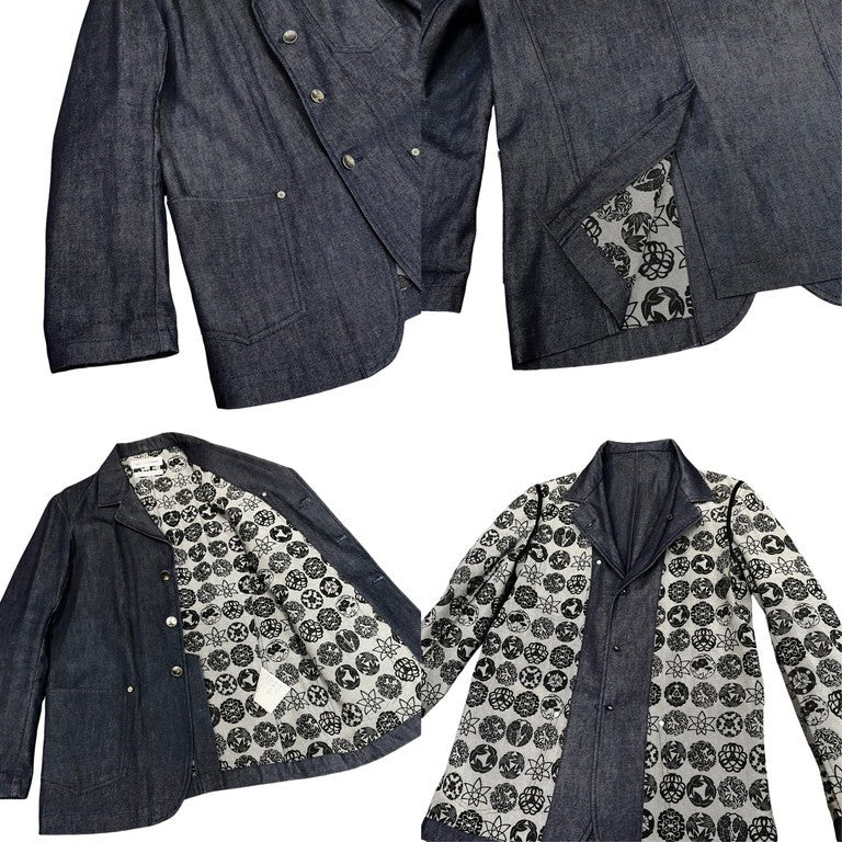 COMME des GARCONS SHIRT 裏地家紋プリントチェンジボタンリバーシブルデニムカバーオール Archive アウター ジャケット コムデギャルソンシャツ メンズ  W11002