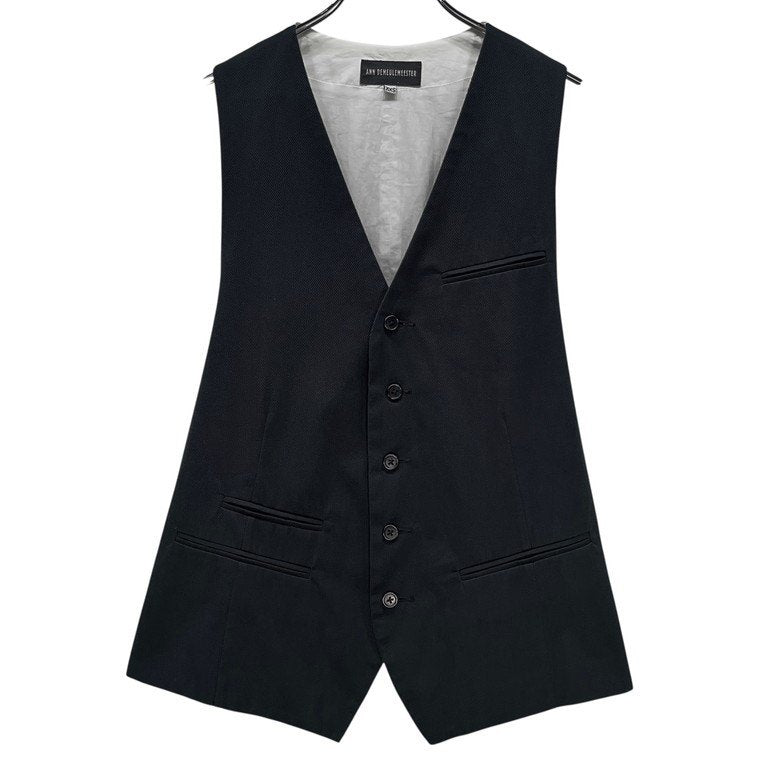 ANN DEMEULEMEESTER 08SS ダブルバックベルト5Bロングベスト ジレ ノースリーブ ジャケット トップス アウター アンドゥムルメステール メンズ