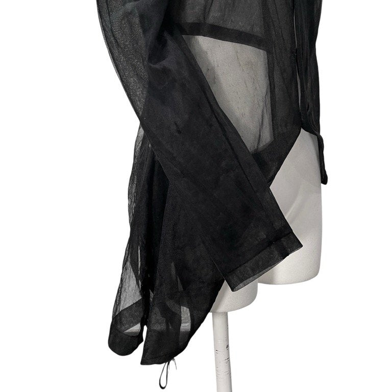 COMME des GARCONS シースルー裾ジップドローストリングテーラードジャケット Archive 90s メッシュ ブルゾン アウター コムデギャルソン レディース