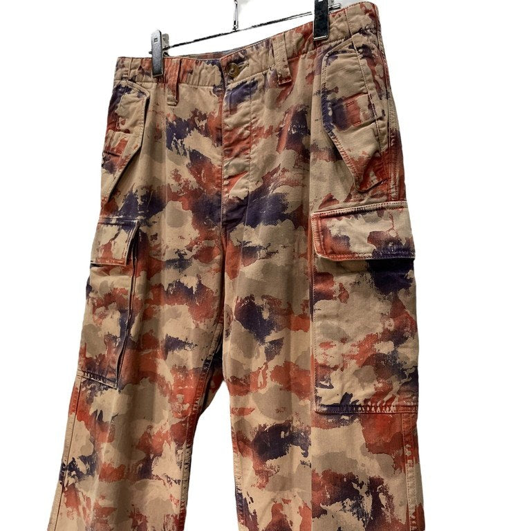 ISAMU KATAYAMA BACKLASH ハンドプリントカモフラージュカットオフカーゴパンツ 迷彩 総柄 ボトムス イサムカタヤマ バックラッシュ メンズ