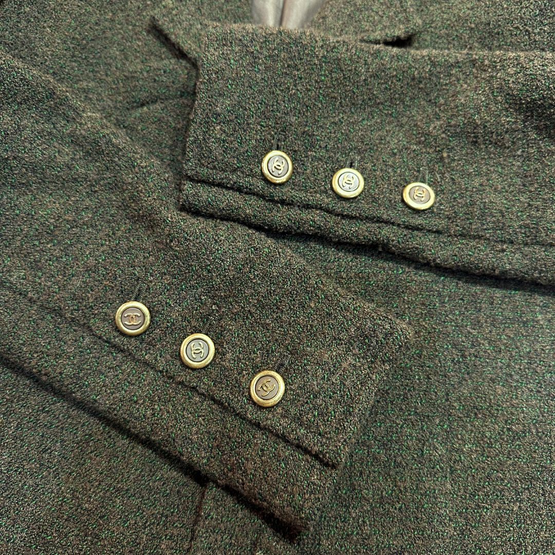 CHANEL CHANEL ボタンレスツイードジャケット 36