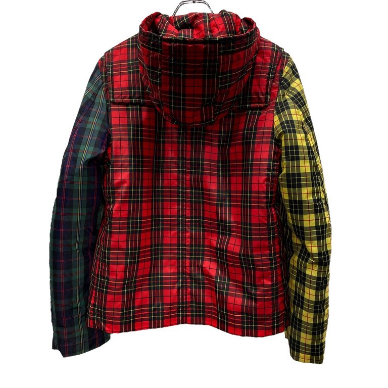 COMME des GARCONS SHIRT ナイロンタフタマルチカラータータンチェック切替トグル中綿ジャケット ブルゾン ダッフル コート アウター Archive コムデギャルソン シャツ メンズ