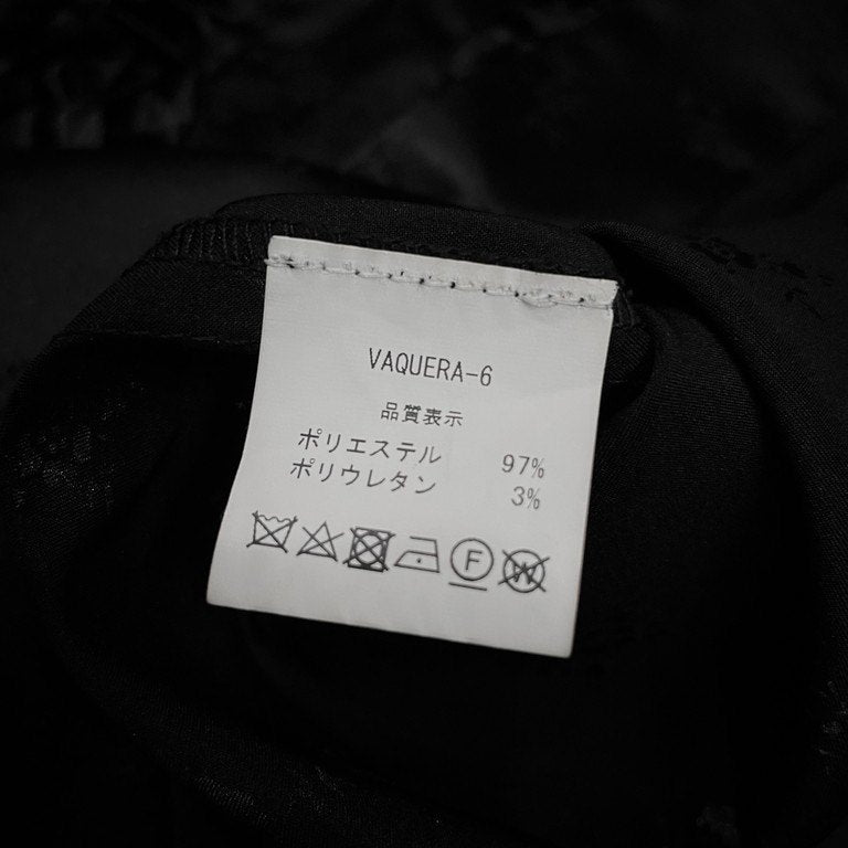 VAQUERA NYC 21ss TUXEDO RUFFLE BUTTON DOWNSHIRTS ポリエステルジャカードサテンフリルボタンダウンシャツ 半袖 ブラウス 定価44,000円 ヴァケラ メンズ レディース ユニセックス