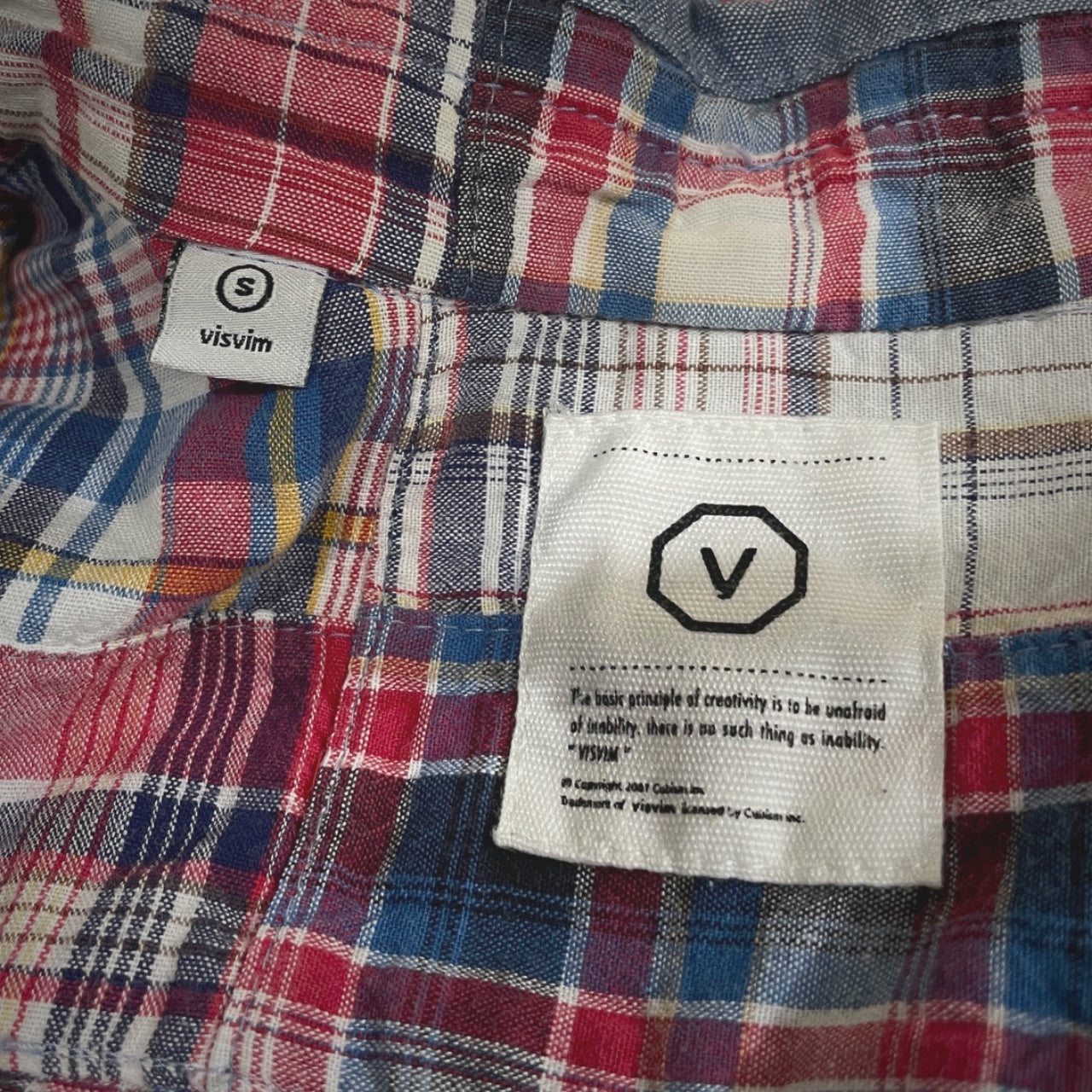 visvim マドラスチェックパッチワークシャツ ブラウス トップス 半袖 ビズビム ヴィズヴィム メンズ