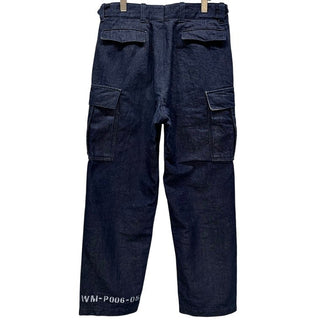 JUNYA WATANABE COMME des GARCONS MAN 04SS ステンシルプリントコットンリネンデニムカーゴパンツ Archive ボトムス ミリタリー アーミー ジュンヤワタナベ コムデギャルソン マン メンズ