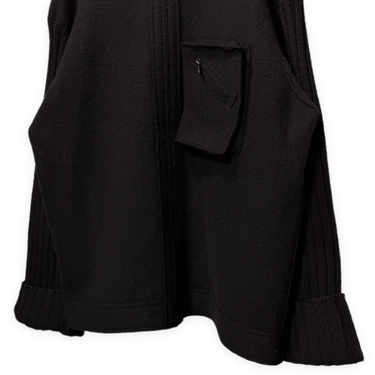 Yohji Yamamoto Pour Homme 98AW 袖ニット切り替え圧縮ウール立体ポケットジップアップブルゾン ジャケット コート アウター Archive 90s ヨウジヤマモトプールオム メンズ