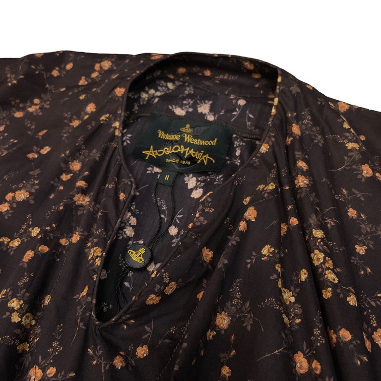 Vivienne Westwood ANGLOMANIA 19SS MINI KAFTAN DRESS 花柄プリントアシンメトリー変形スキッパーロングワンピース ドルマン ギャザー 総柄 定価70,200円 未使用タグ付き ヴィヴィアンウエストウッド アングロマニア レディース