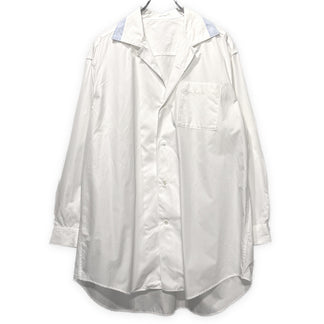 Y's for men コットンブロード襟切り替えオーバーサイズオープンカラーシャツ 開襟 ブラウス トップス Archive 90s Yohji Yamamoto Pour Homme ヨウジヤマモトプールオム ワイズフォーメン メンズ